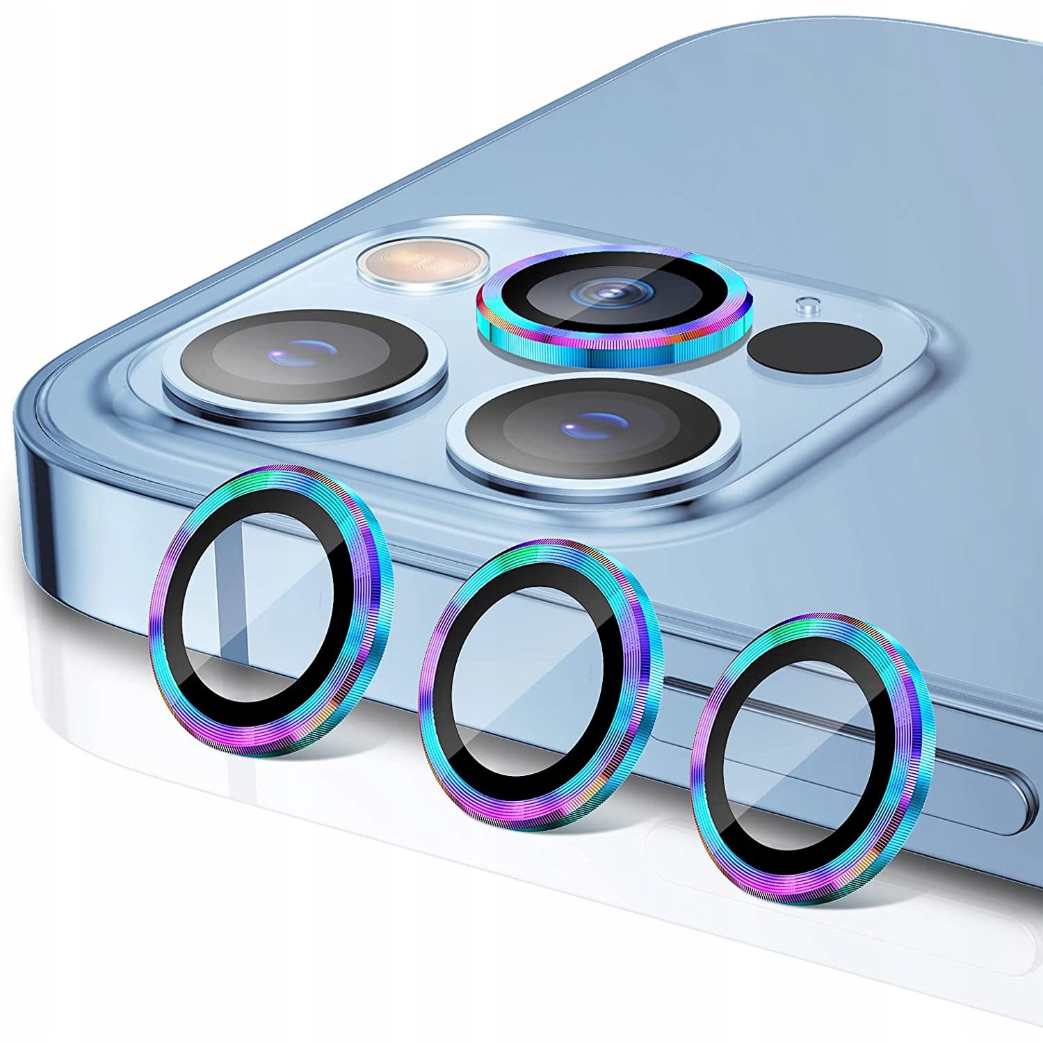

Ring Szkło na Aparat do iPhone 12 Pro Tęczowy