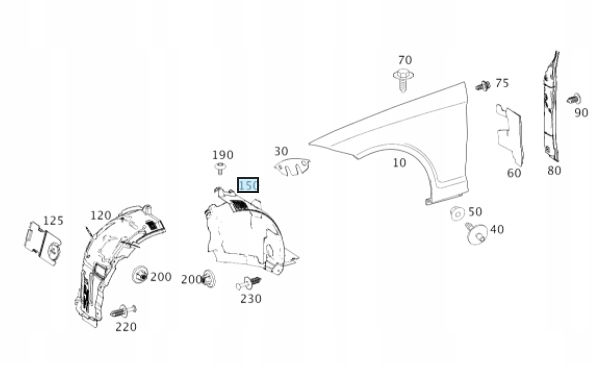 NADKOLE PRZÓD TYLNIA CZĘŚĆ MERCEDES W257 18-