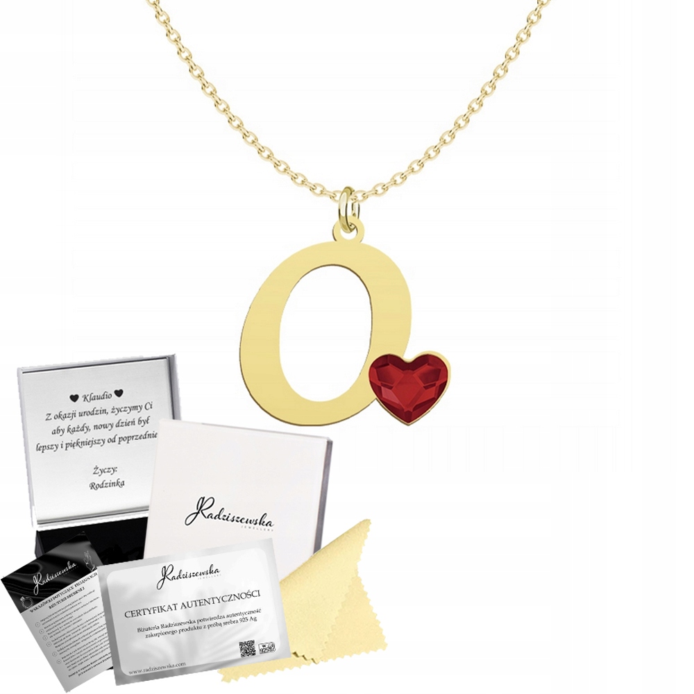 Zlatý Náhrdelník S Písmenem O Křišťál Dárek Pro Ženu Stříbro 925 Přání