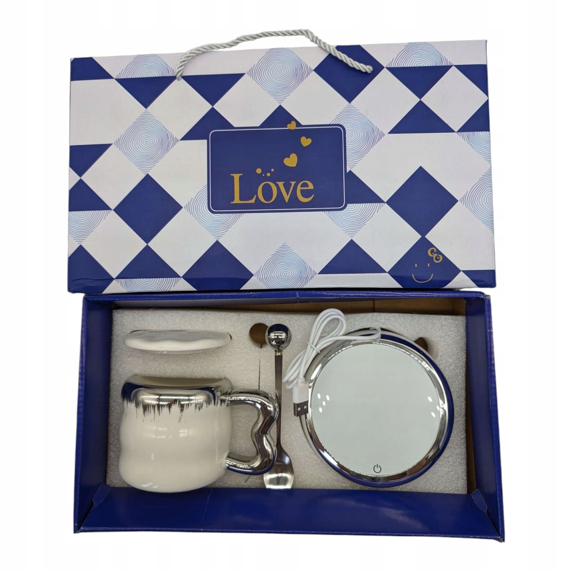 Set Hrnek Na Kávu Ohřívač Usb Kabel Lžíce Hrnky Dárek Den Matek