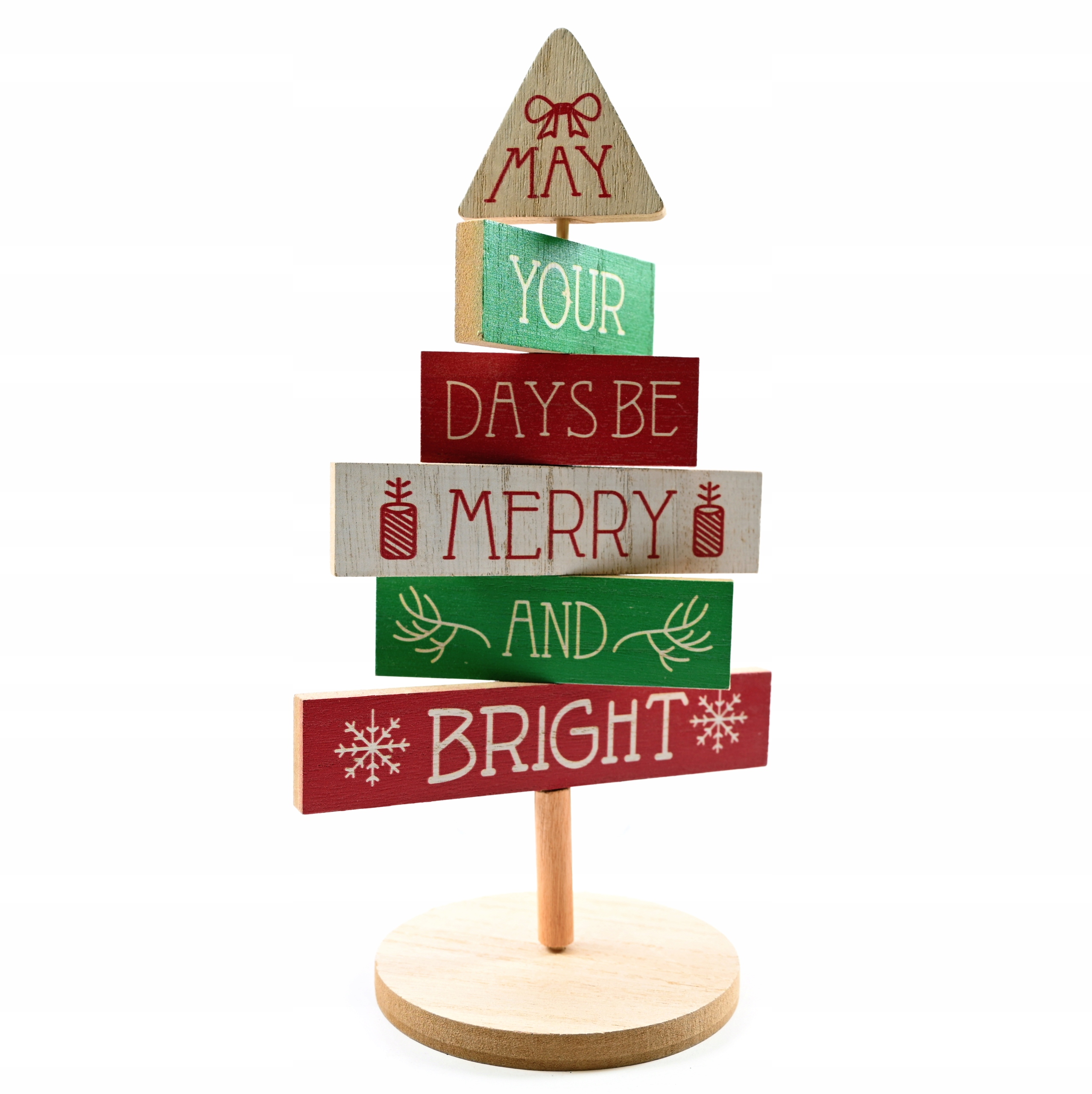 CHOINKA DREWNIANA DEKORACJA ŚWIĄTECZNA FIGURKA PREZENT BOŻE NARODZENIE 25CM