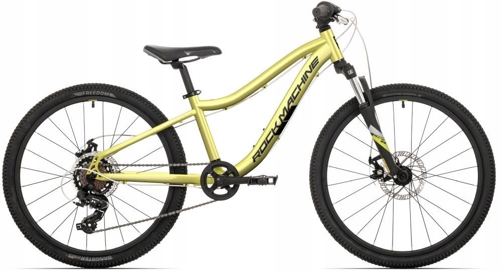 Rower Dziecięcy Rock Machine Storm Koła 24" Rama 12" Tarcze Sulfur Yellow