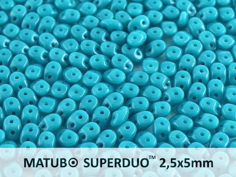 SuperDuo 2.5x5mm Ancient Turquoise 10 g