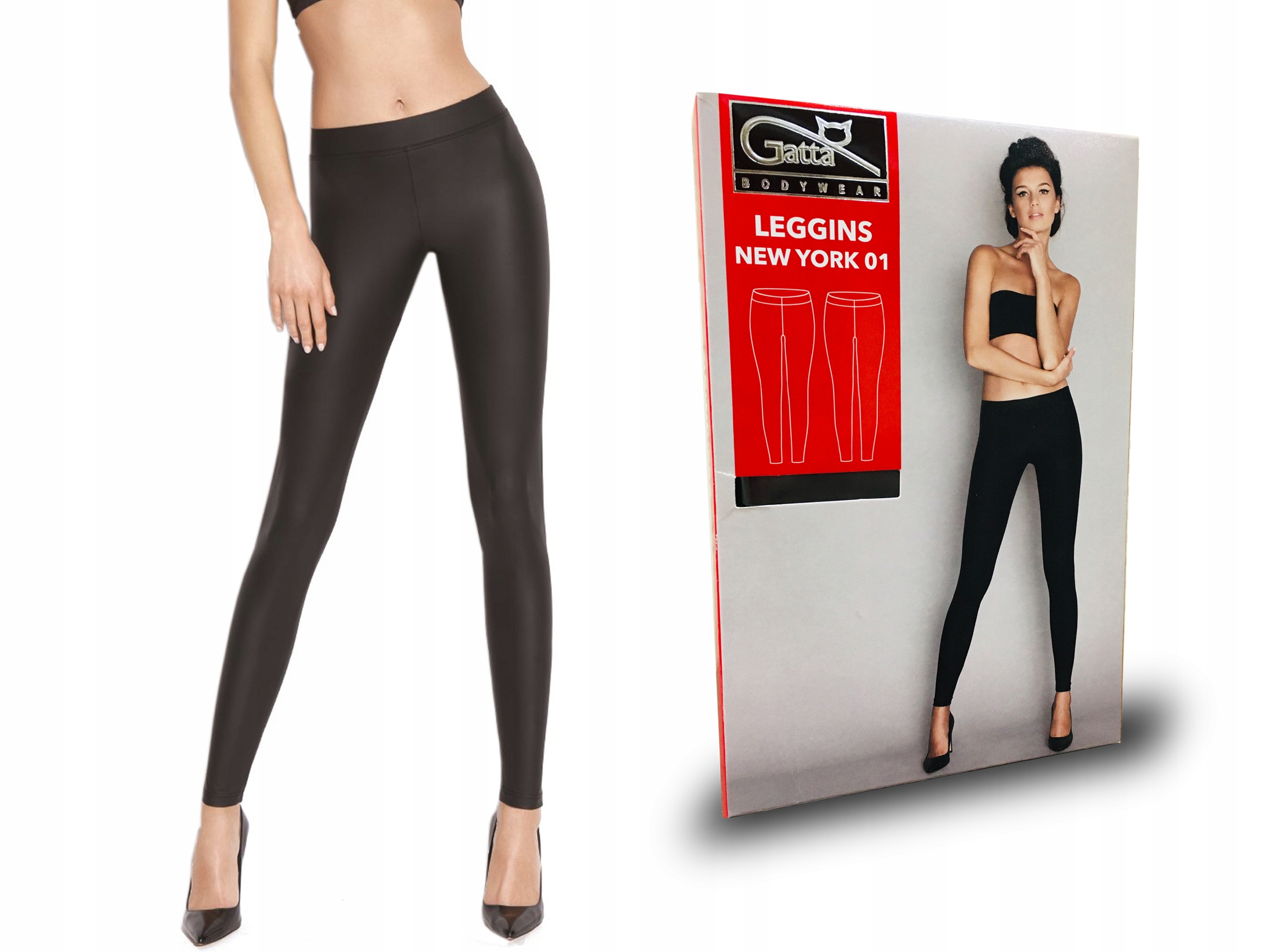 

Legginsy New York 01 Gatta, poliester, czarne, S