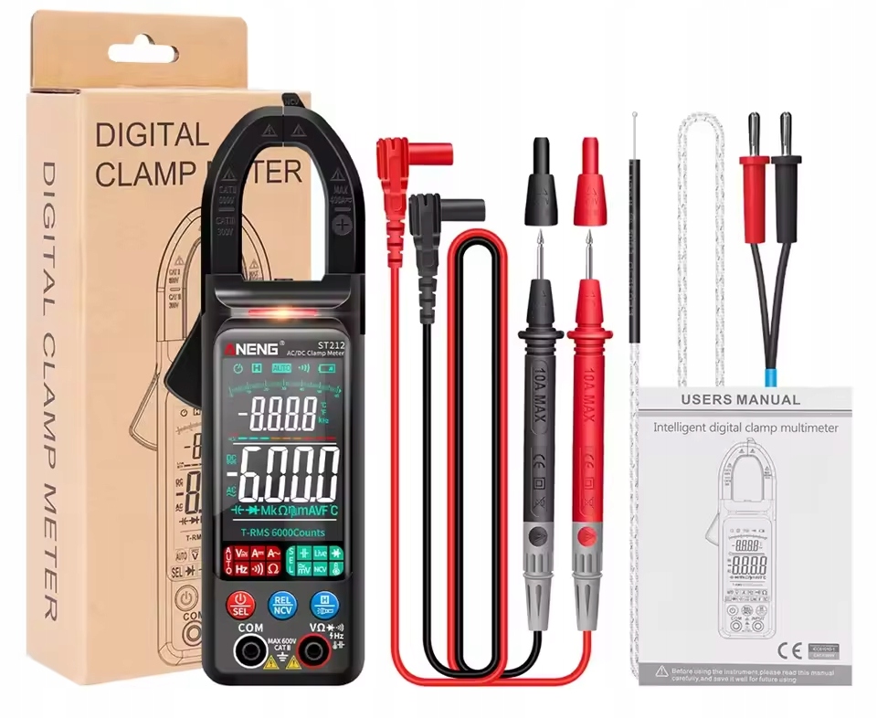 ST212 zaawansowany miernik cęgowy Ac/dc 0-600V 0-400A Va Ncv Aneng