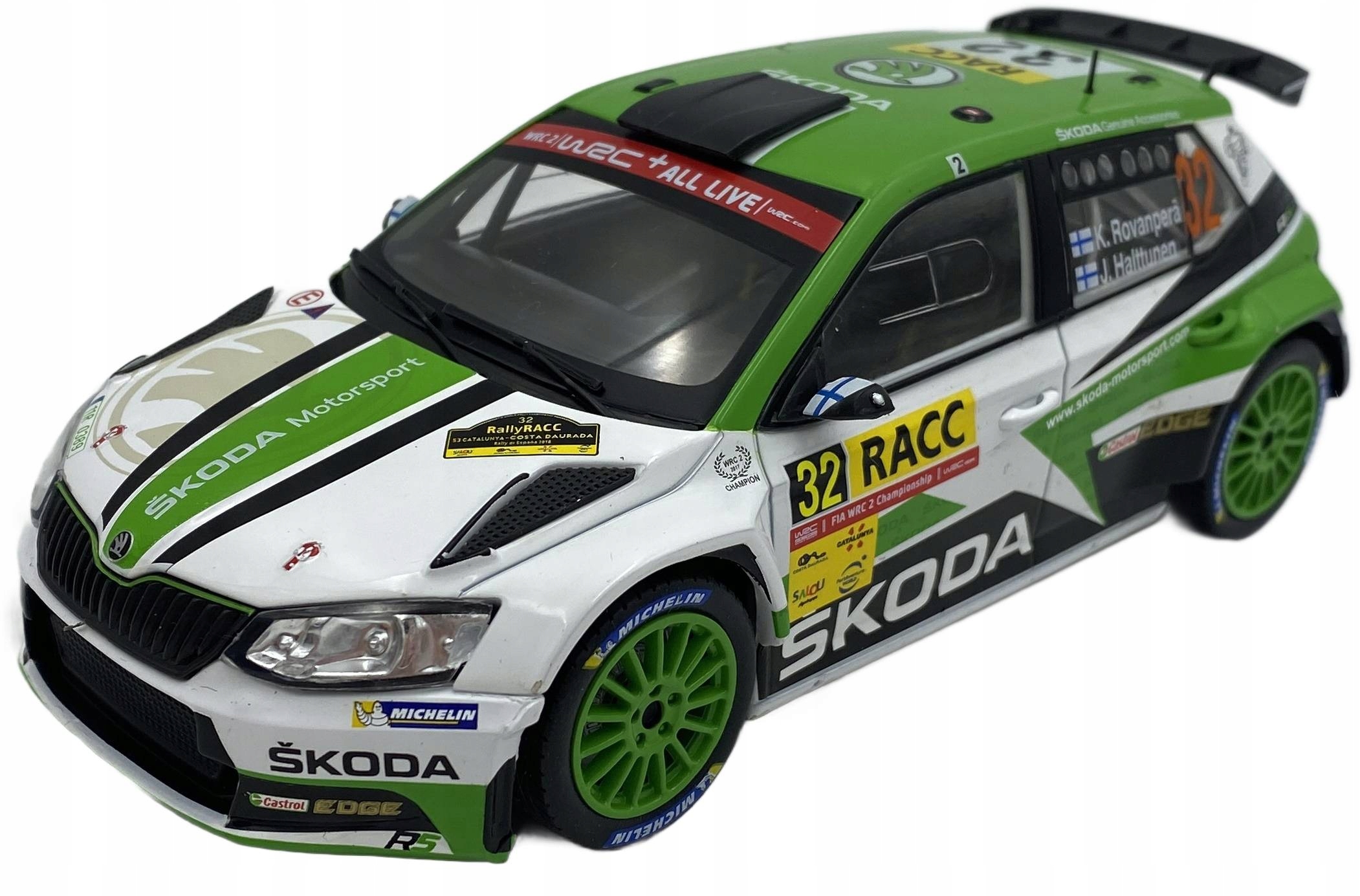 Škoda Fabia R5 2018 Catalunya #32 Rovanpera model Ixo 1:24