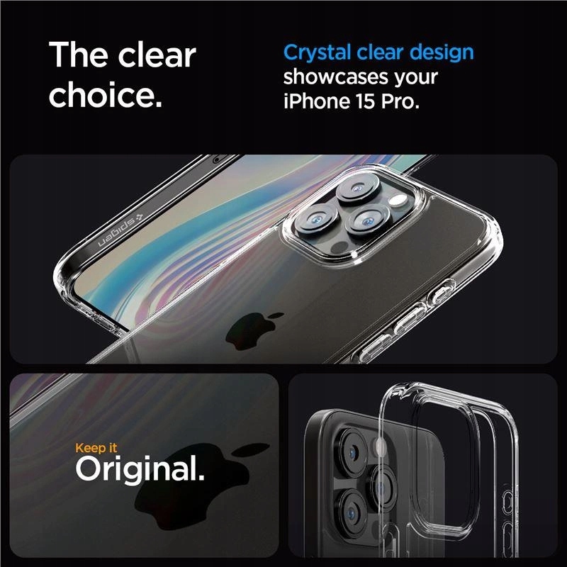 Etui Spigen Crystal Hybrid na iPhone 15 Pro przezroczyste