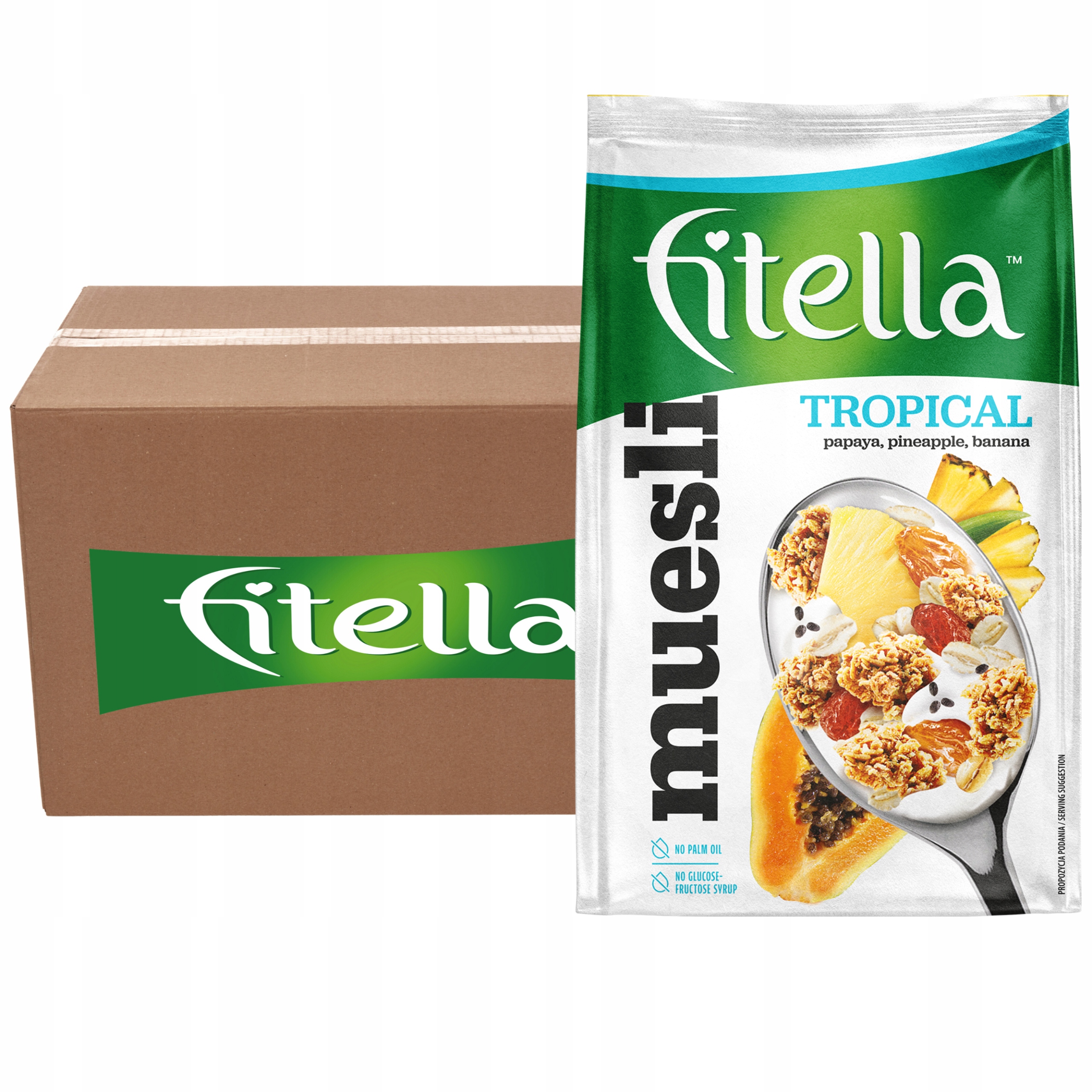 Levně Fitella Musli s ananasovou papájou a chia semínky 300 g x 12 kusů