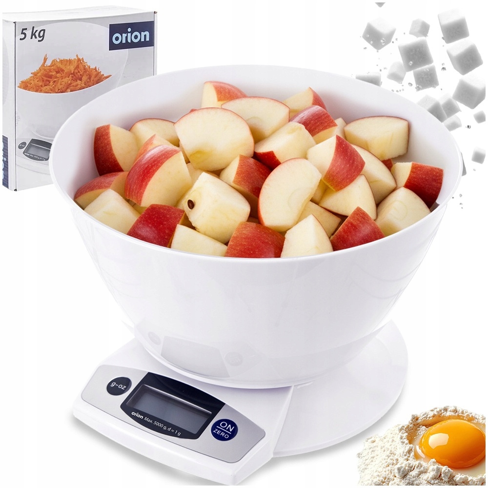 Waga Kuchenna elektroniczna spożywcza z miską do ważenia produktów 5 kg
