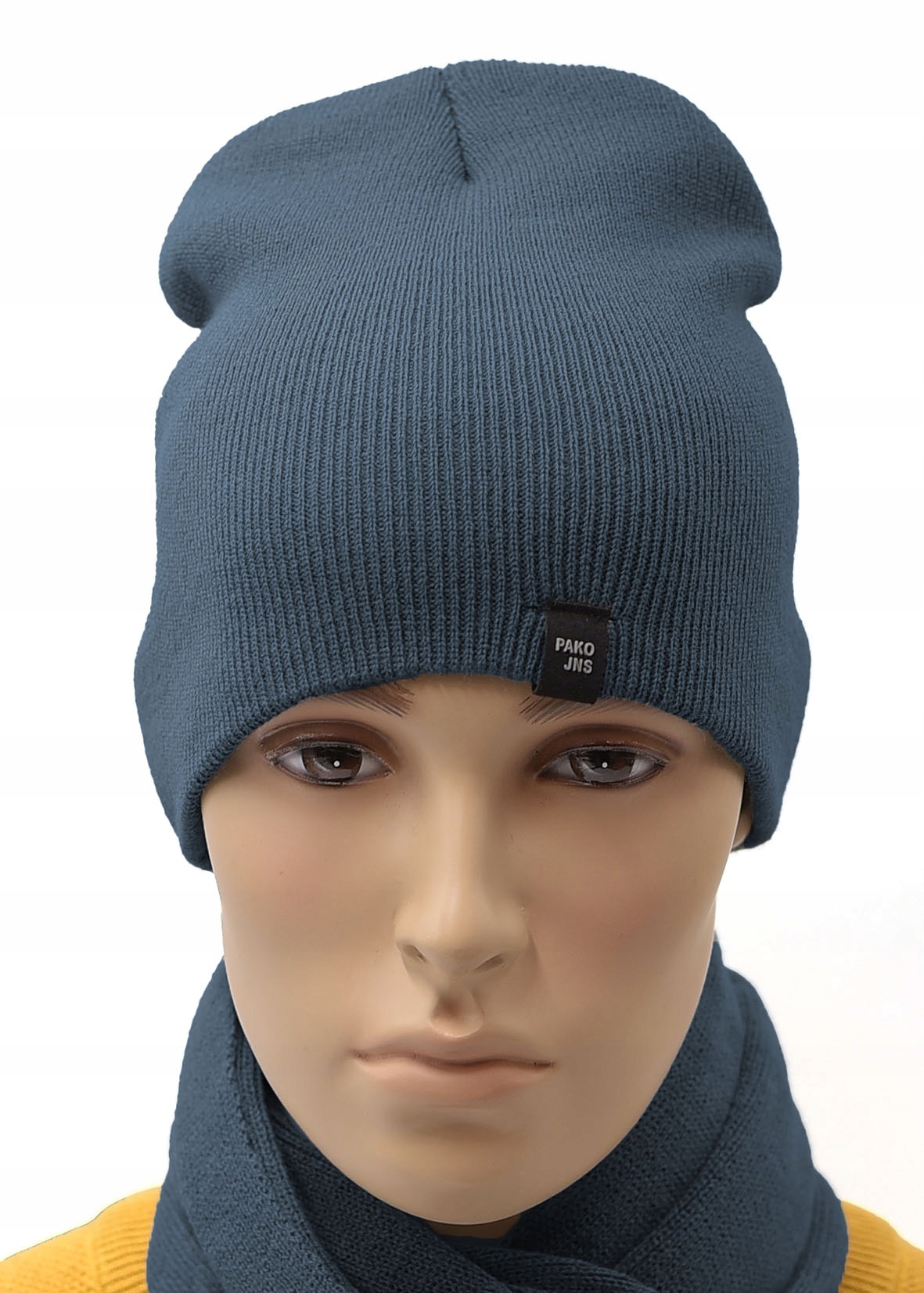 

Czapka beanie dzianinowa męska damska niebieska
