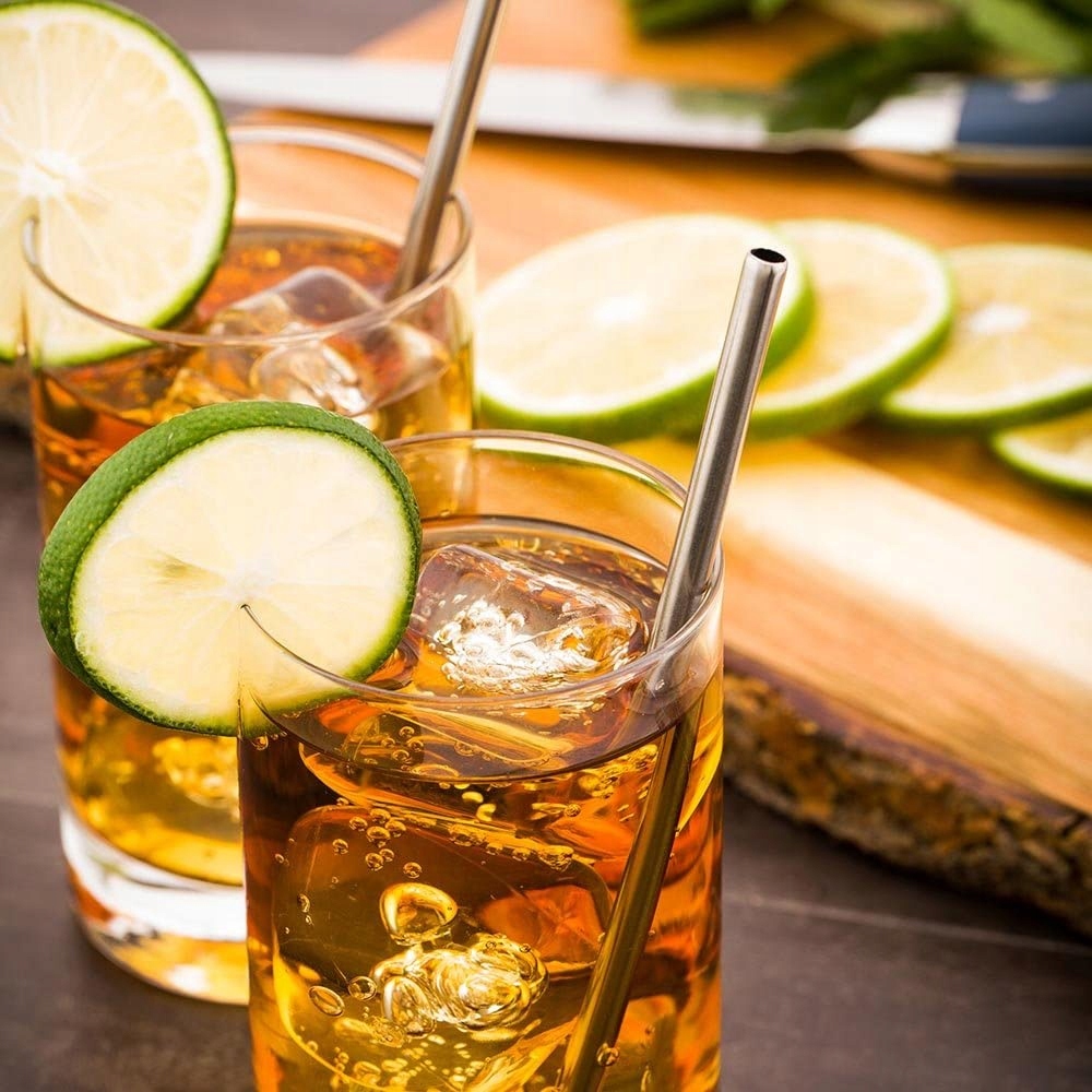 V3 SŁOMKI RURKI PICIA WIELORAZOWE METAL CZYŚCIK 3s Kolor dominujący srebrny