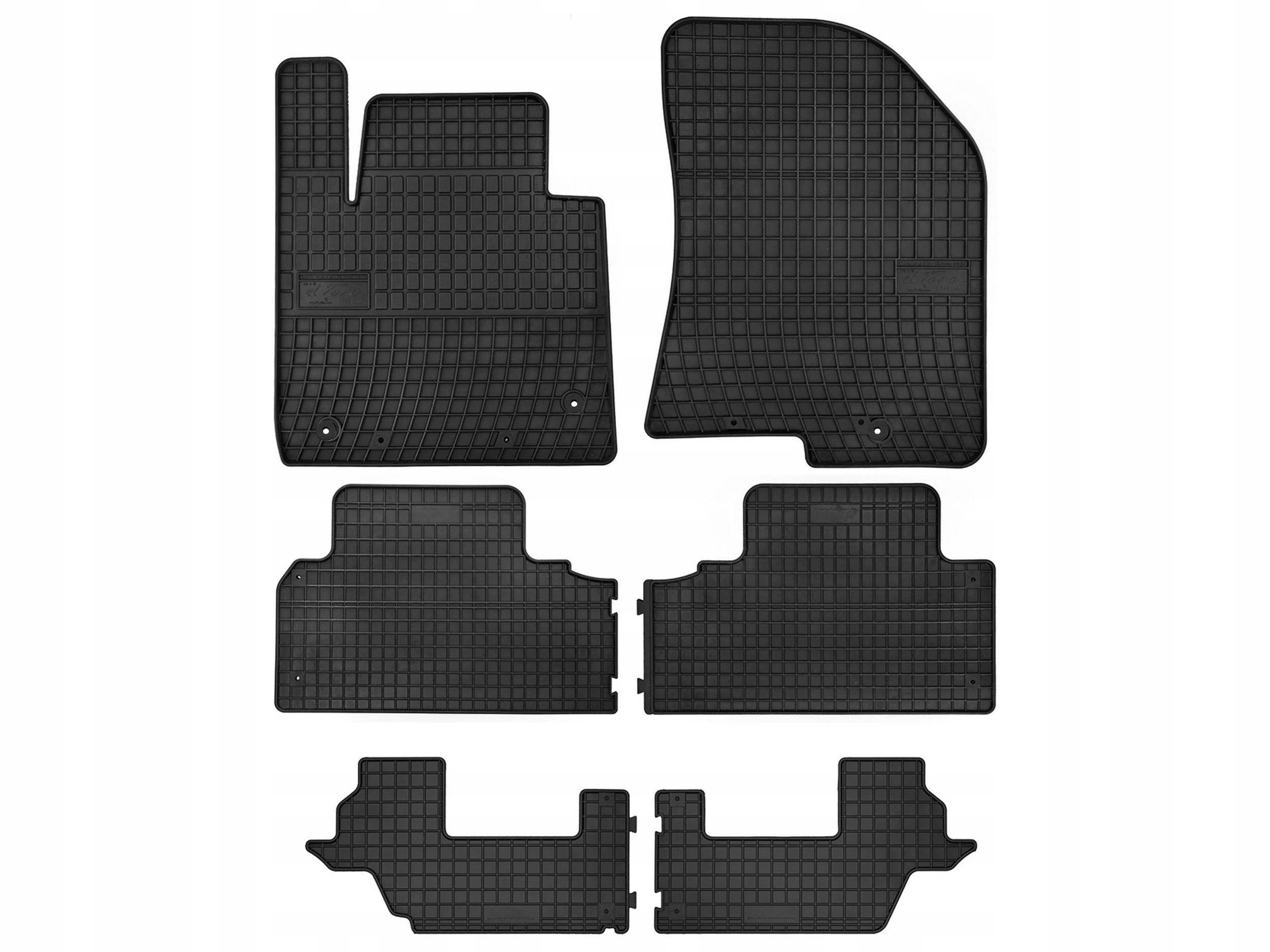 Gumové koberce pro Kia Carens IV 2013-2018 7-os. sada 6 ks SolidPRO