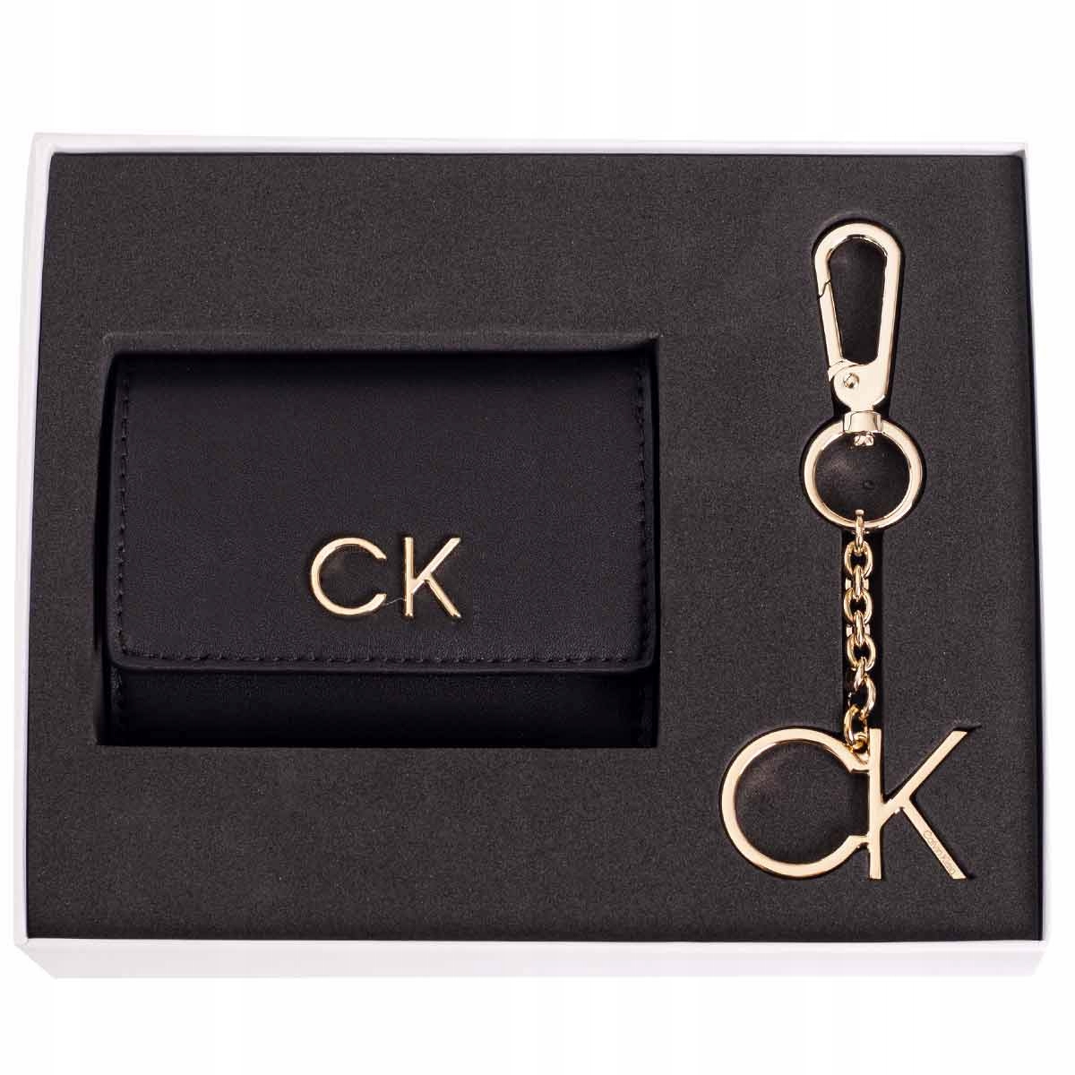 Calvin Klein Sada Peněženka+přívěsek Na Klíče Dárek Černá