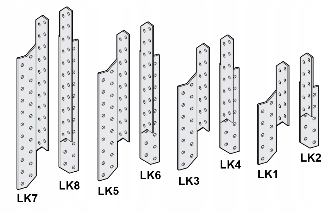 LK2 KĄTOWNIK PŁATWIOWY KROKWIOWY ŁĄCZNIK MONTAŻOWY CIESIELSKI 170x32X PRAWY Grubość 2 mm