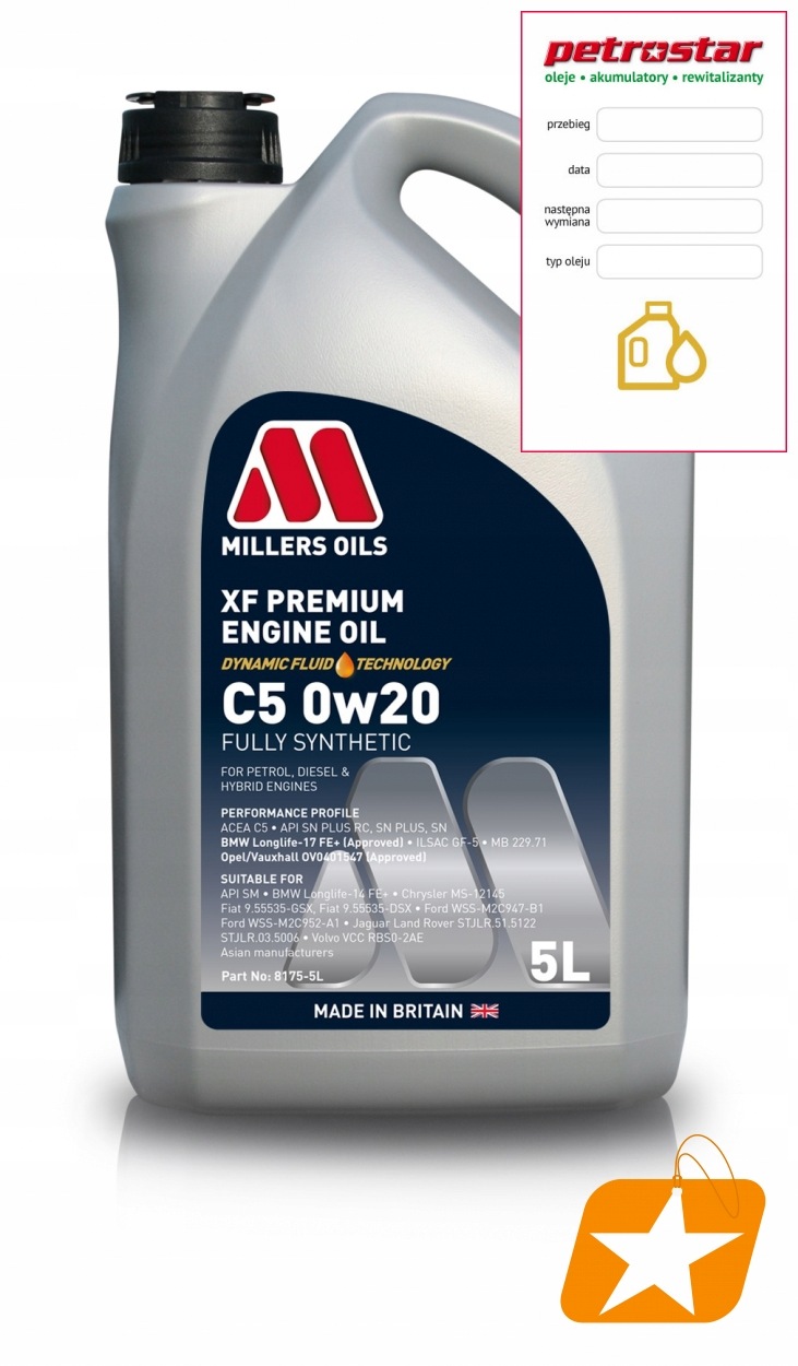 Millers Xf Premium C5/C6 0W20 5L