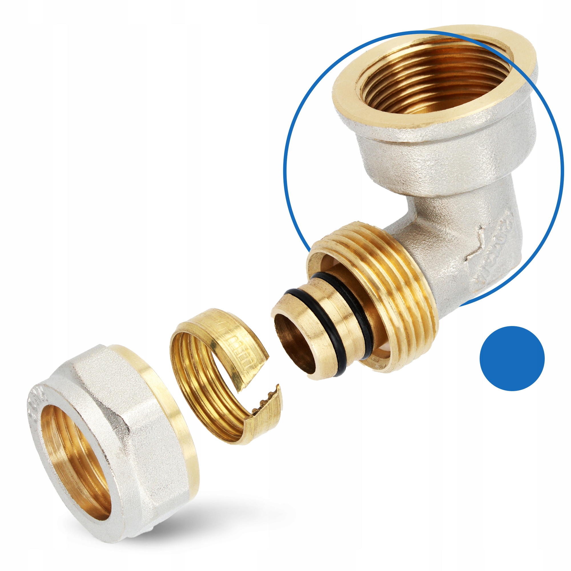 KOLANO PEX SKRĘCANE 20x3/4 GW ZŁĄCZKA ŁĄCZNIK RUR KOLANKO MOSIĘŻNE SKRĘTNE Typ kształtka