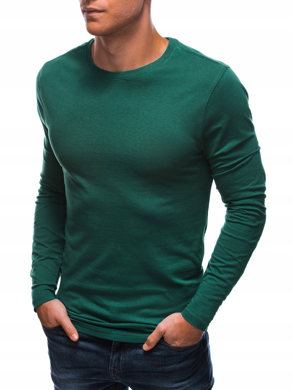 Longsleeve męski bez nadruku 148L ciemnoziel. XXL Marka Edoti