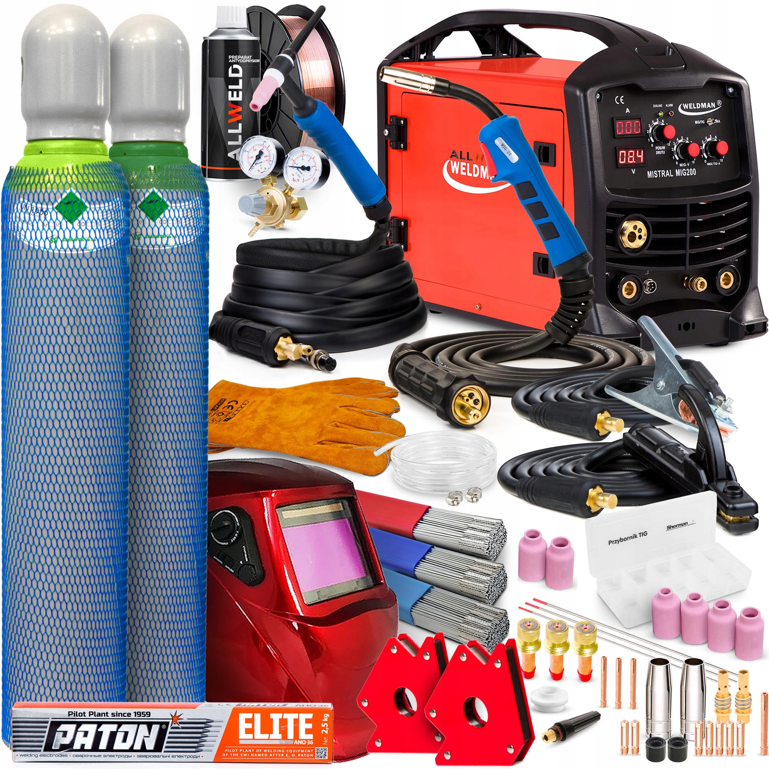 Svařovací Stroj Migomat Weldman Mistral Mig 200 Mag Mma Tig Igbt Alu 230V 200A 3V1