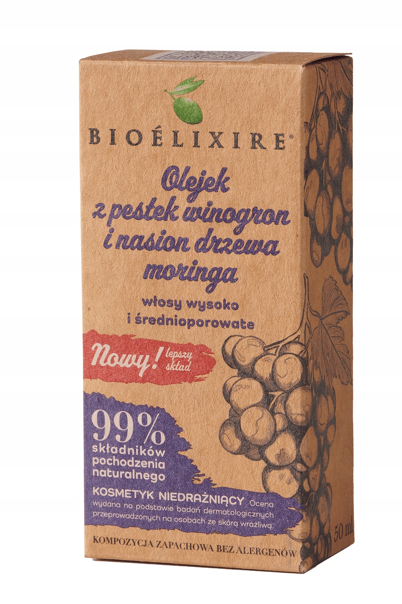 Bioelixire Olejek z pestek winogron + Moringa 50ml