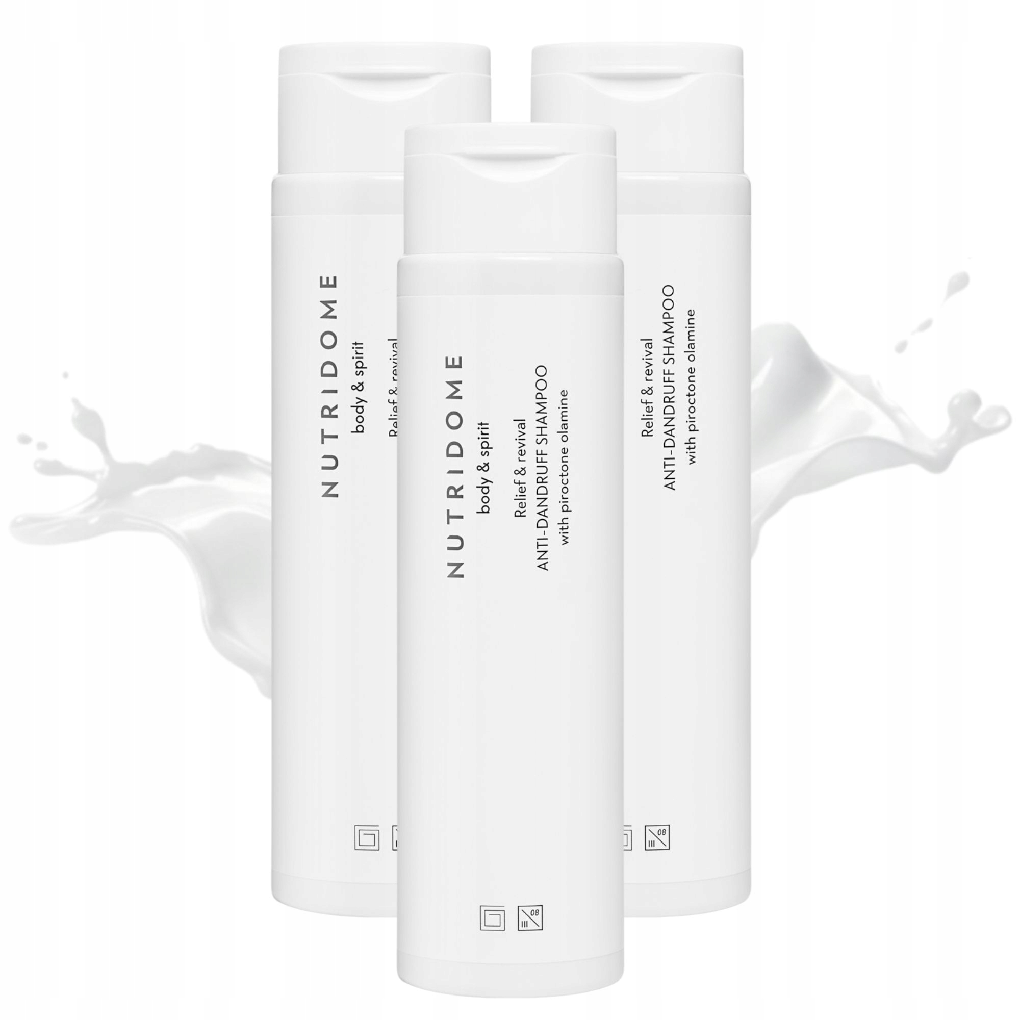 Zestaw Szampon przeciwłupieżowy pirokton olaminy Nutridome 250 ml 3 Sztuki