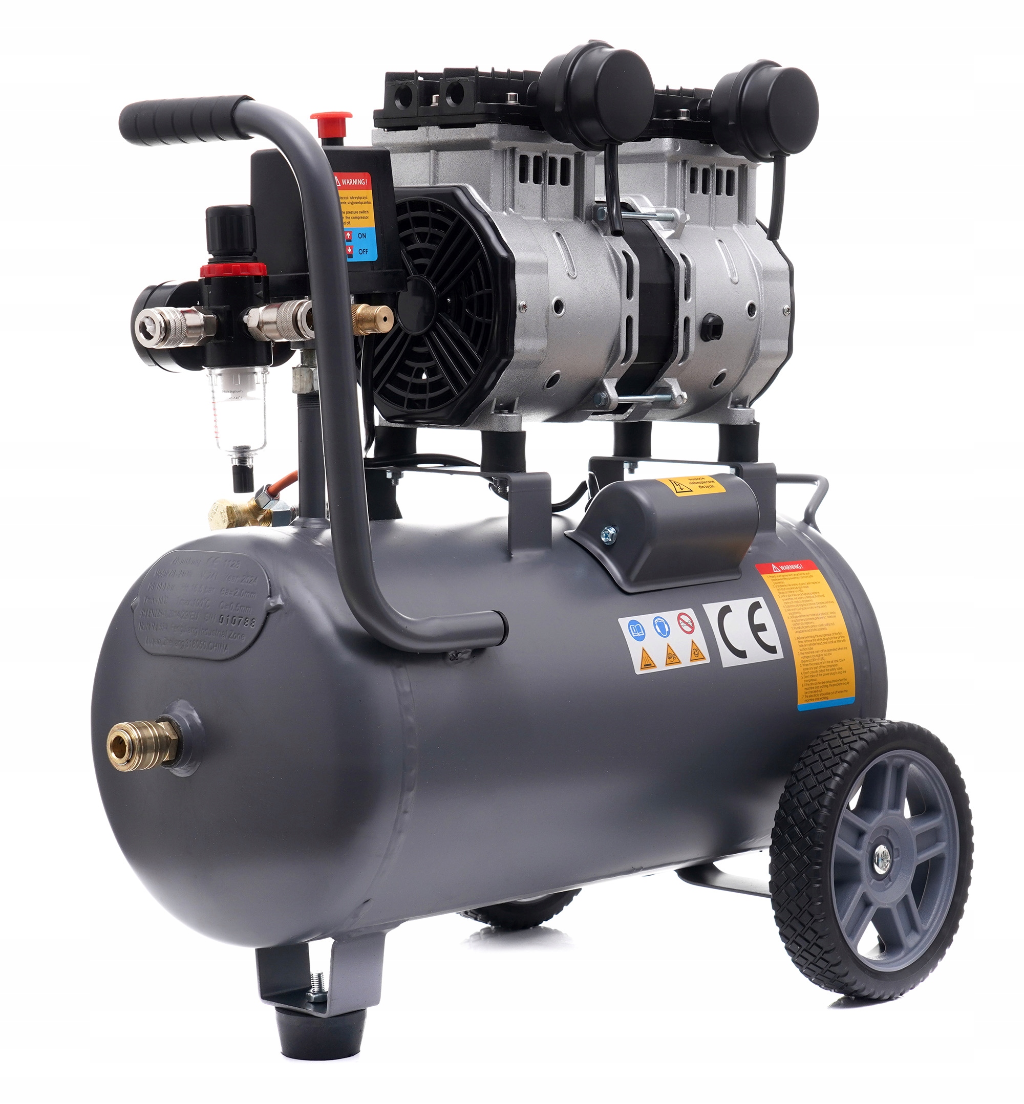 SPRĘŻARKA KOMPRESOR BEZOLEJOWY 24L R2 10 BAR CICHY + ZESTAW 6w1 Model TA3383TA104
