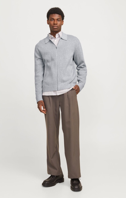 Šedá Rozepínací Mikina Jack Jones XXL