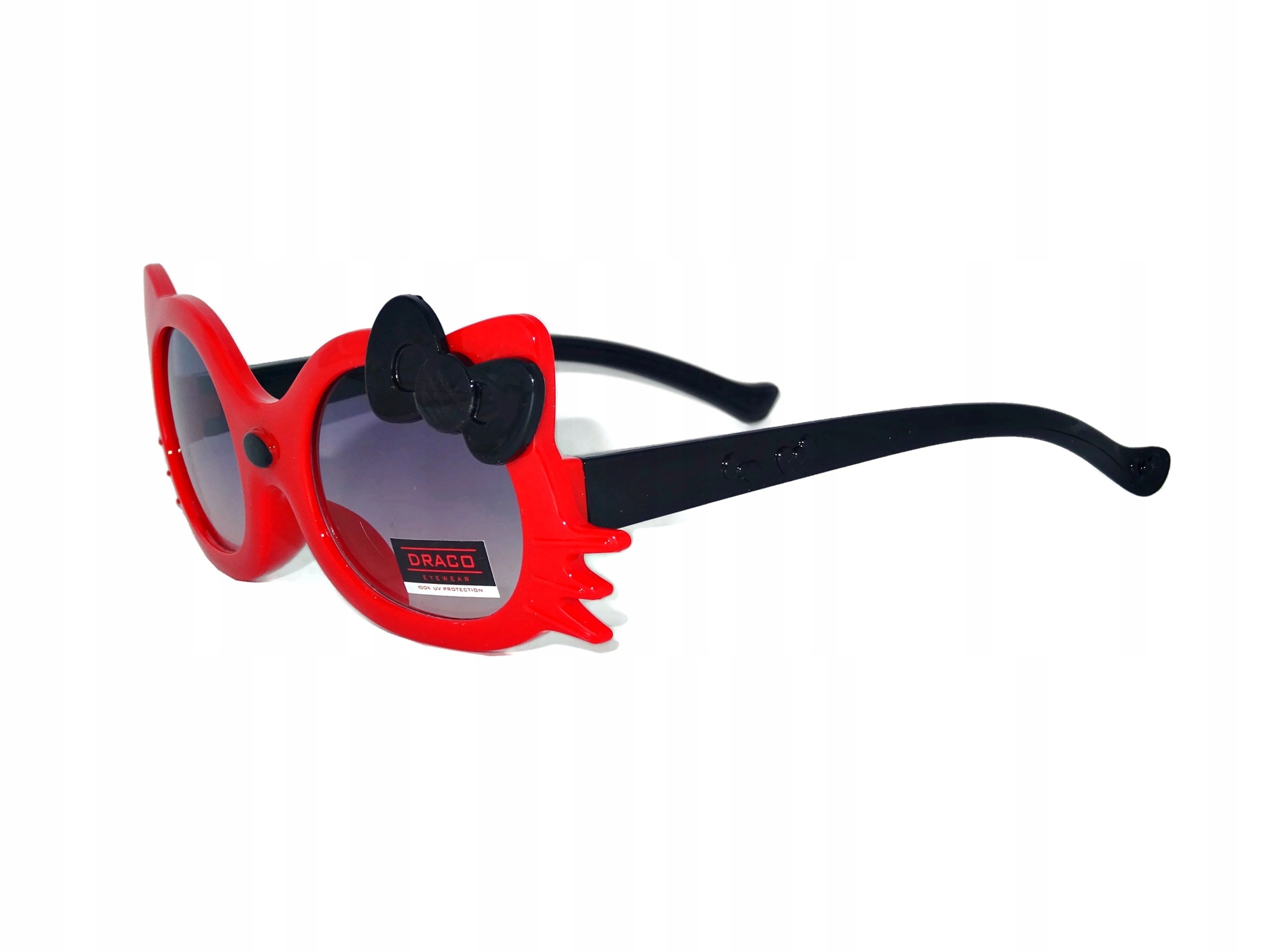 OKULARY SŁONECZNE DLA DZIEWCZYNKI KOTEK CZERWONE