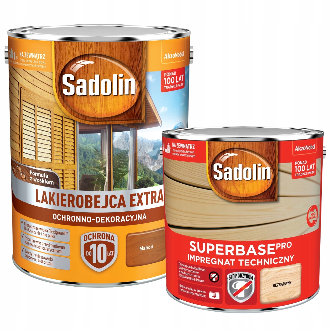 Sadolin Extra Laková Farba 5 L Mahagón Sadolin Superbase Podklad 2,5 L