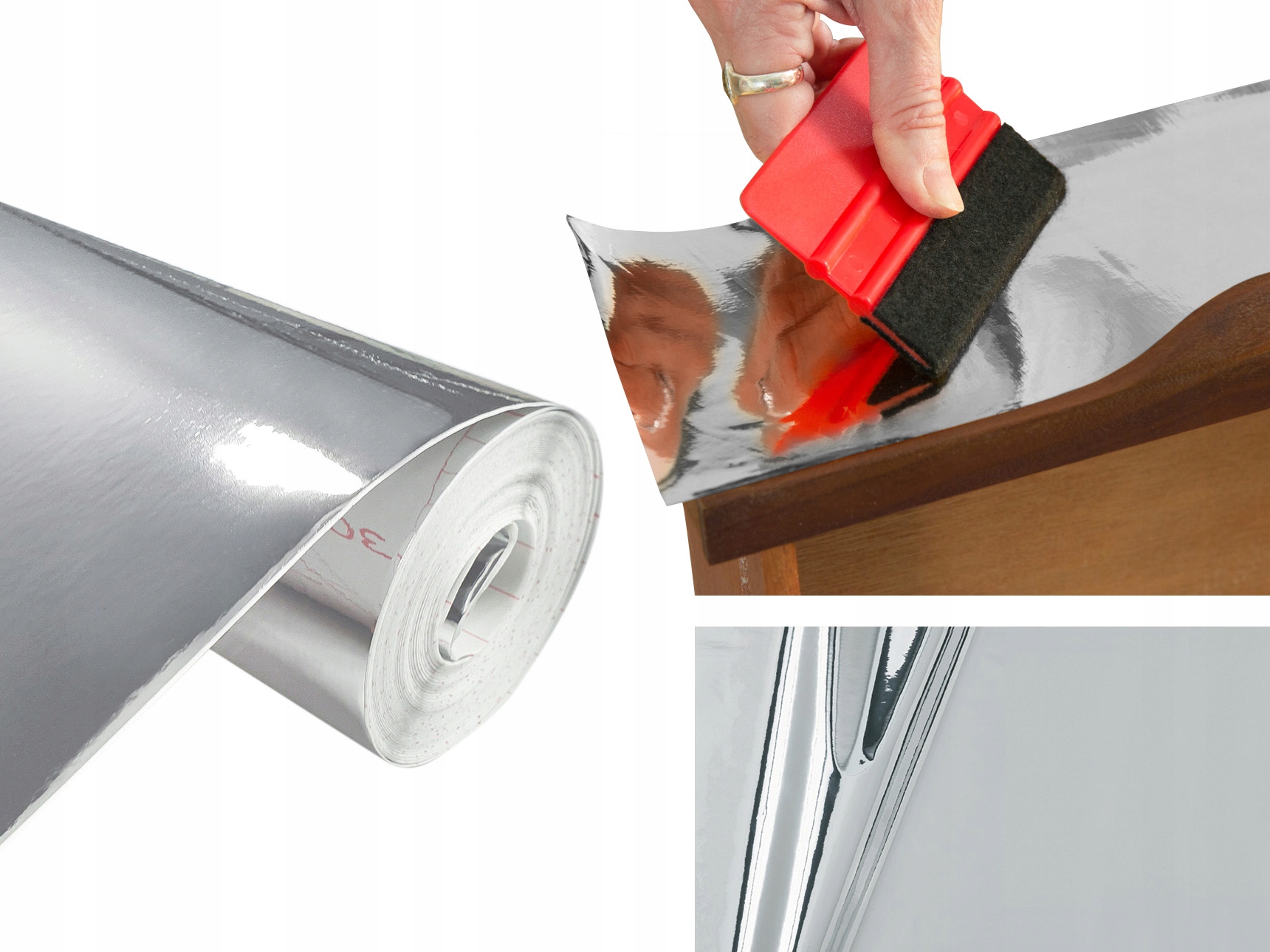 

Folia Meblowa Samoprzylepna Chrom Rolka 45x150cm