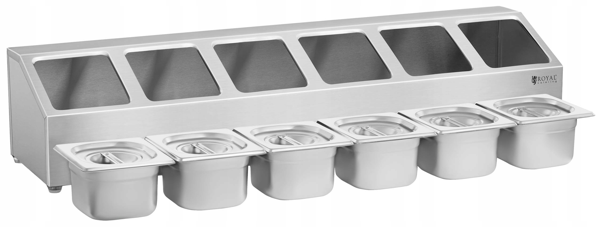 Expozitor Na Nádoby Royal Catering pro 6x Gn 1/6 Stojan s víkem