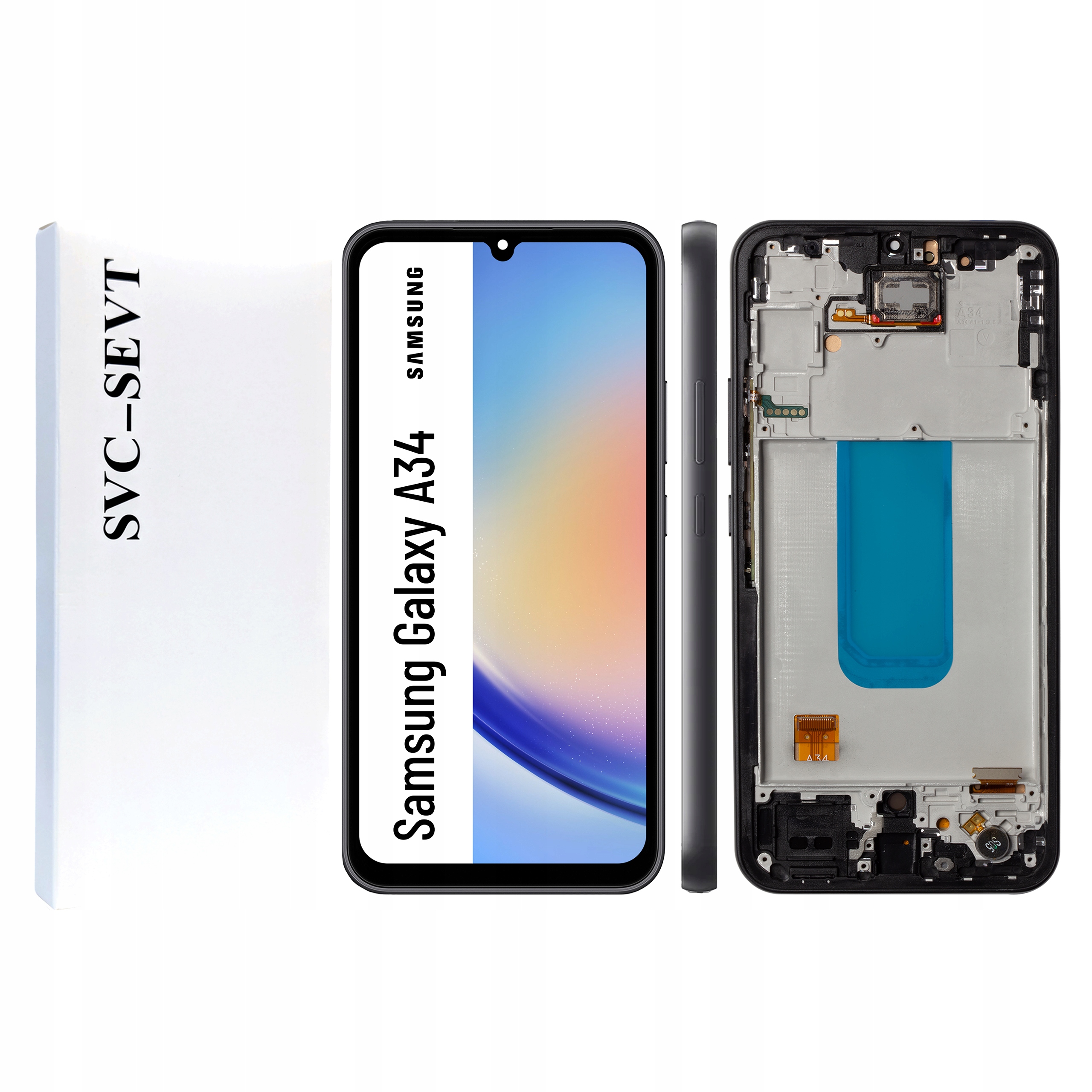 Displej s rámčekom pre Samsung A34 Originál Zila Display Panel LCD Black