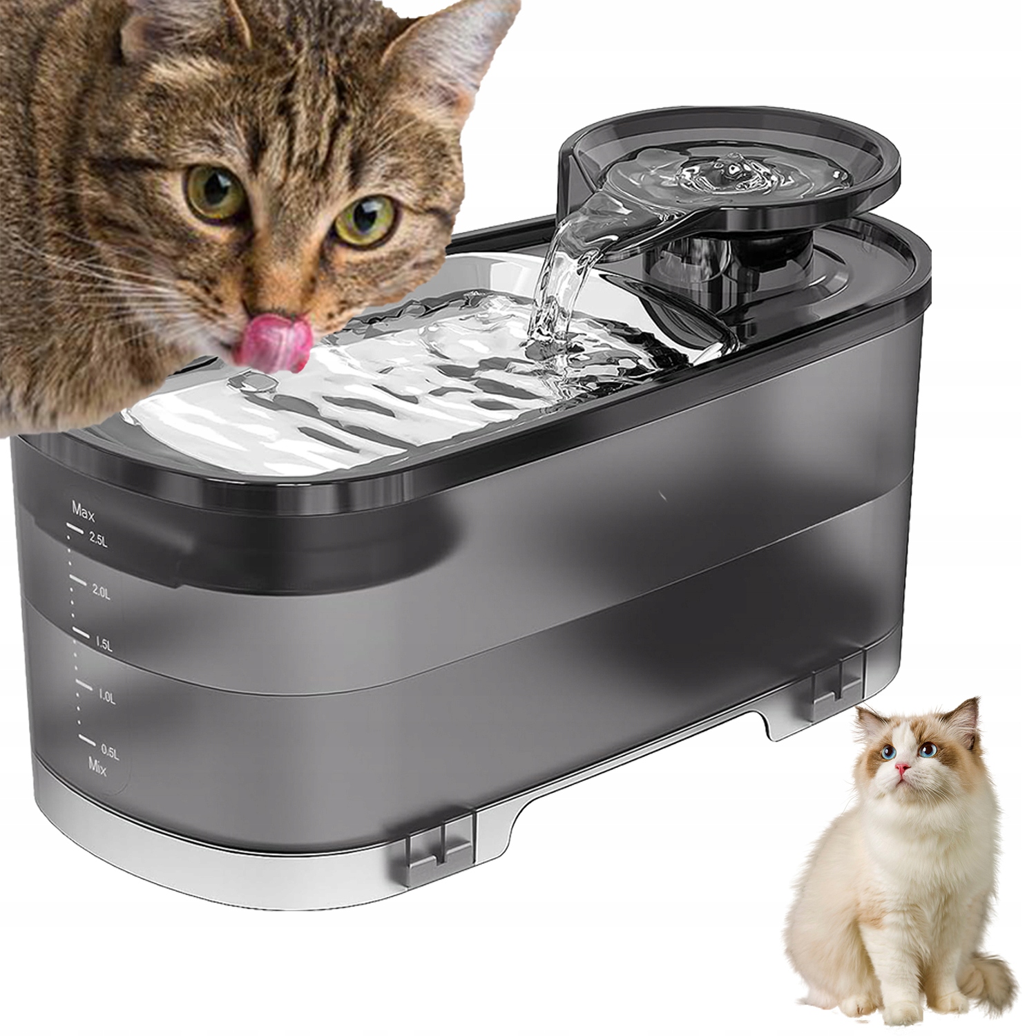 Levně Automatické Krmítko Pro Kočky Psa Tichá Fontána Miska Napáječka 2,5 L Pety