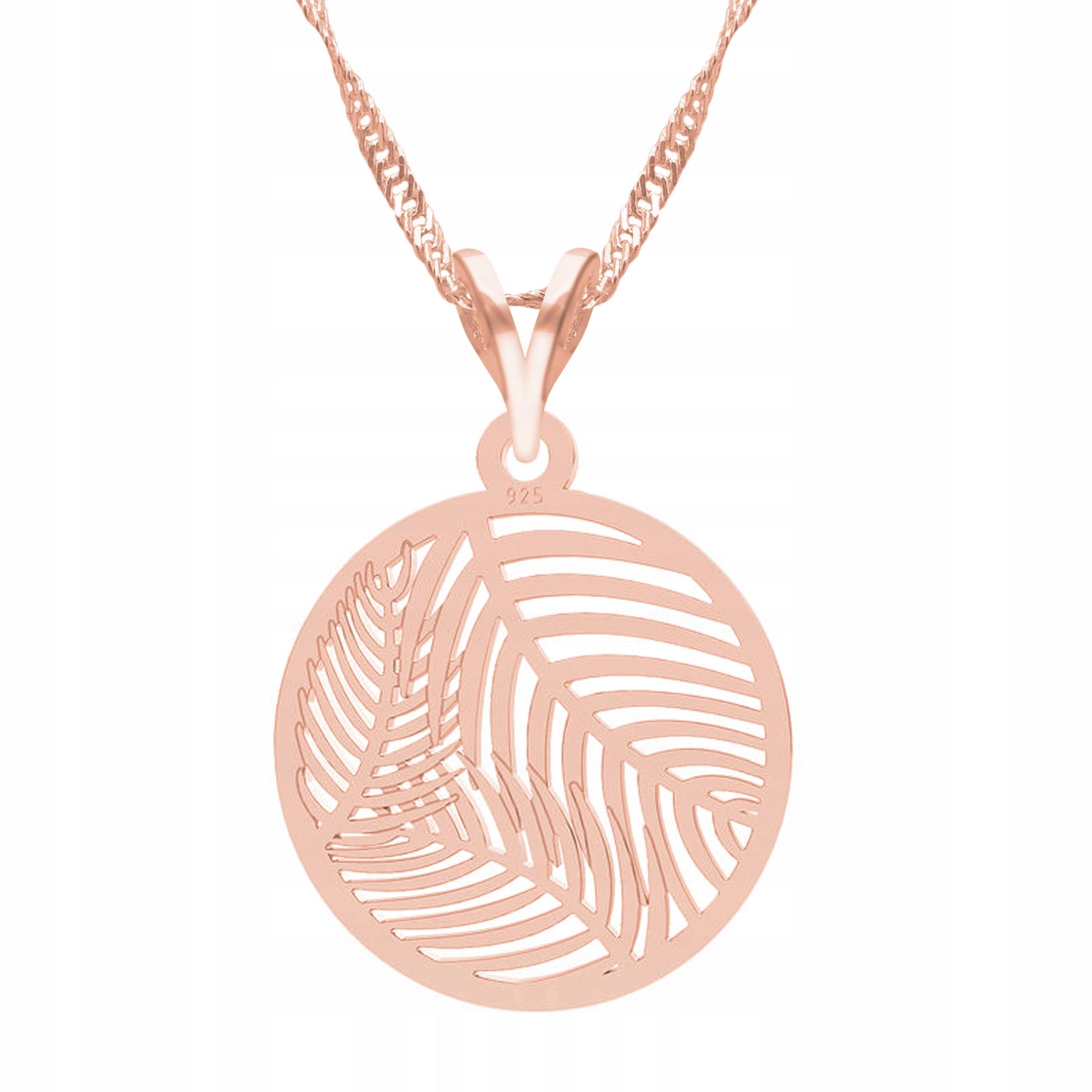 Pozlacený náhrdelník s palmovými listy Rostlina List Palmy Palma Stříbro 925