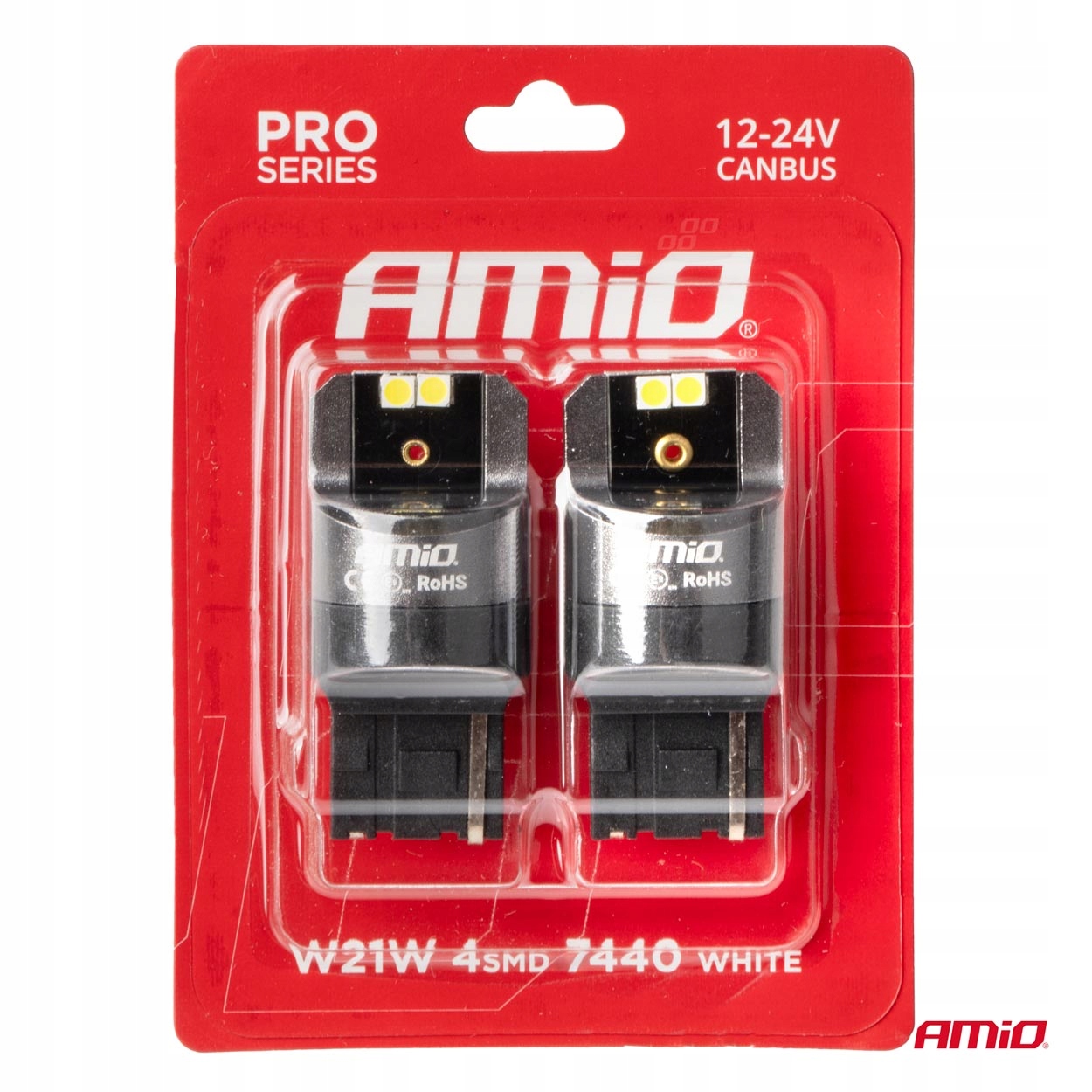 AMiO-03589 PRO ŻARÓWKI LED FULL CANBUS 4SMD T20 W21W 12V 24V BIAŁE MOCNE Rodzaj LED