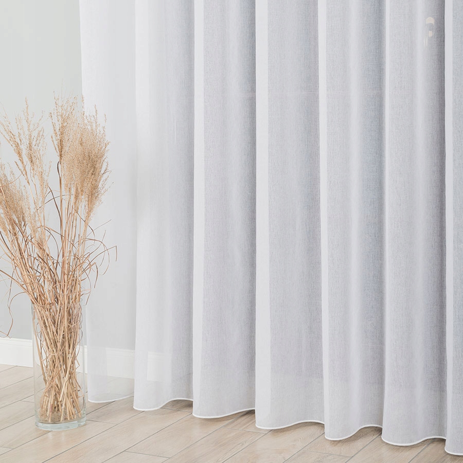 Levná záclona s možností šití s páskou a závažím, odolný materiál 350x210