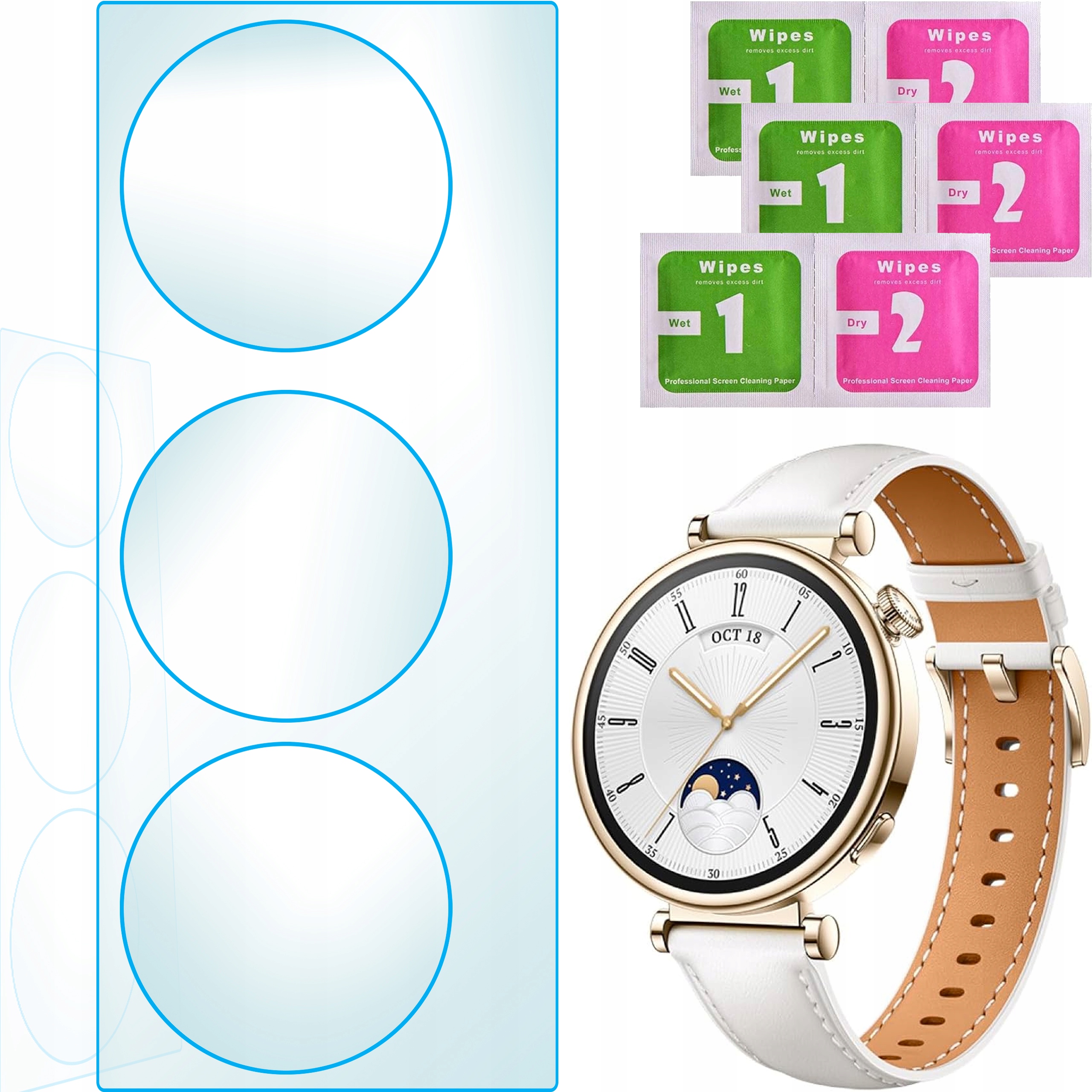 3 x FOLIA OCHRONNA HYDROŻELOWA NA WYŚWIETLACZ do Huawei Watch GT4 41 mm