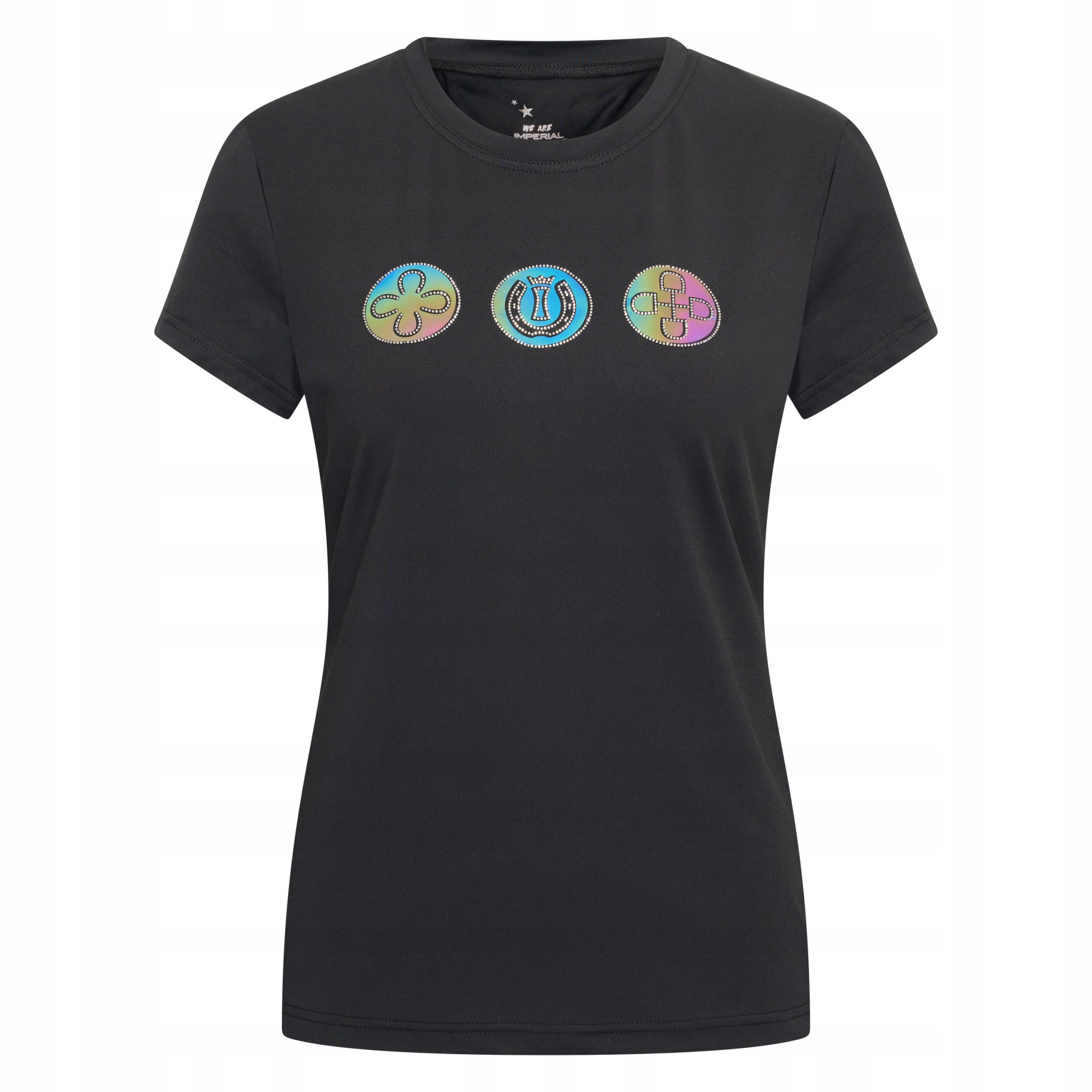 Koszulka jeździecka damska Imperial Riding Holographics 26SS czarna L