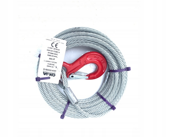 Ocelové lano 7 mm 12,5 m 900 kg pro naviják Lawety Al-ko 901A 900C Nová Alko