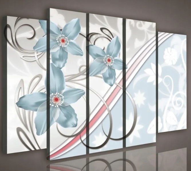 Obraz 150x100 Modré kvety abstrakcia vzory jemnosť sviežosť