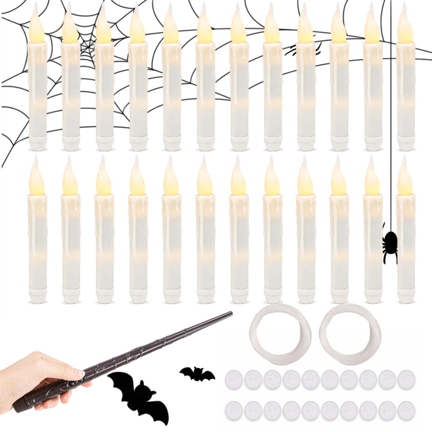24 Ks Sada Led Ozdobných Svíček Na Baterie S Dálkovým Ovládáním Magic Wand Pro Akce