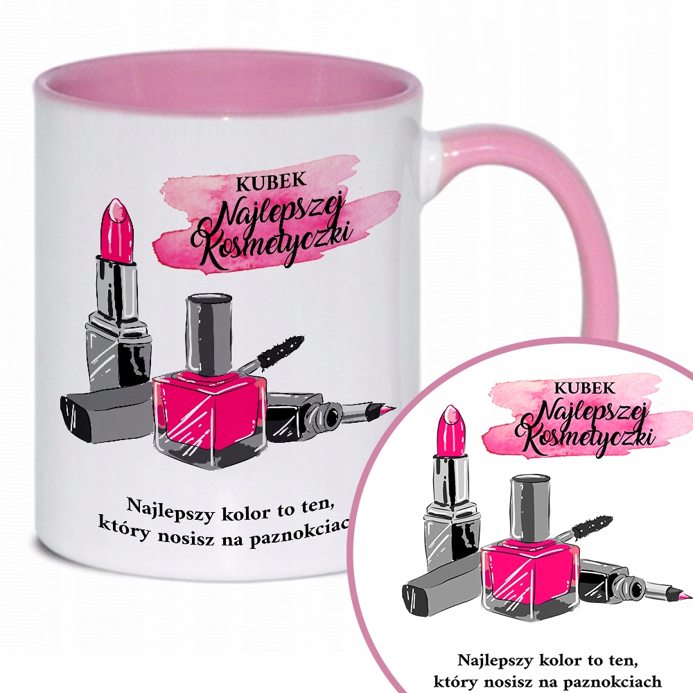

Personalizowany Różowy Kubek Dla Kosmetyczki Wz