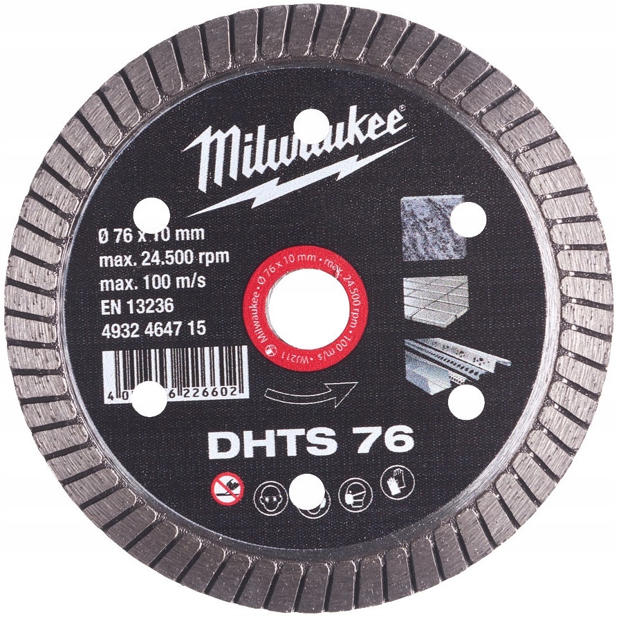 

Milwaukee Tarcza Diamentowa Płytki Cera Dht 76 10