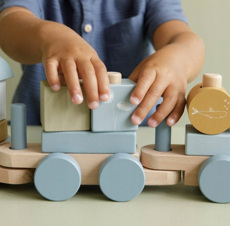 LITTLE DUTCH POCIĄG DREWNIANY Z KLOCKAMI 12mc+ Bohater brak