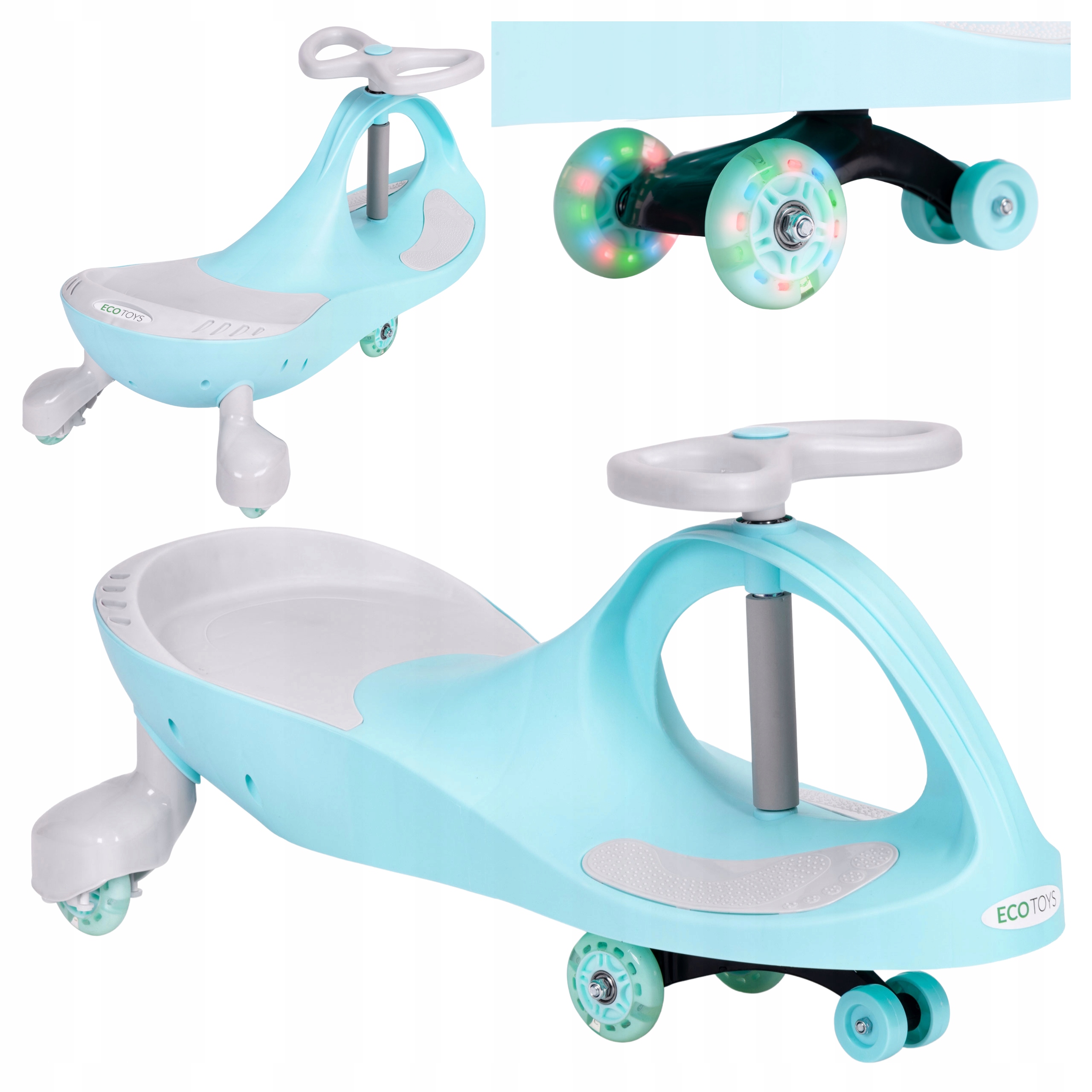 Jeździk Grawitacyjny Chodzik Pojazd Dla Dzieci Koła Led Z Paskiem Niebieski