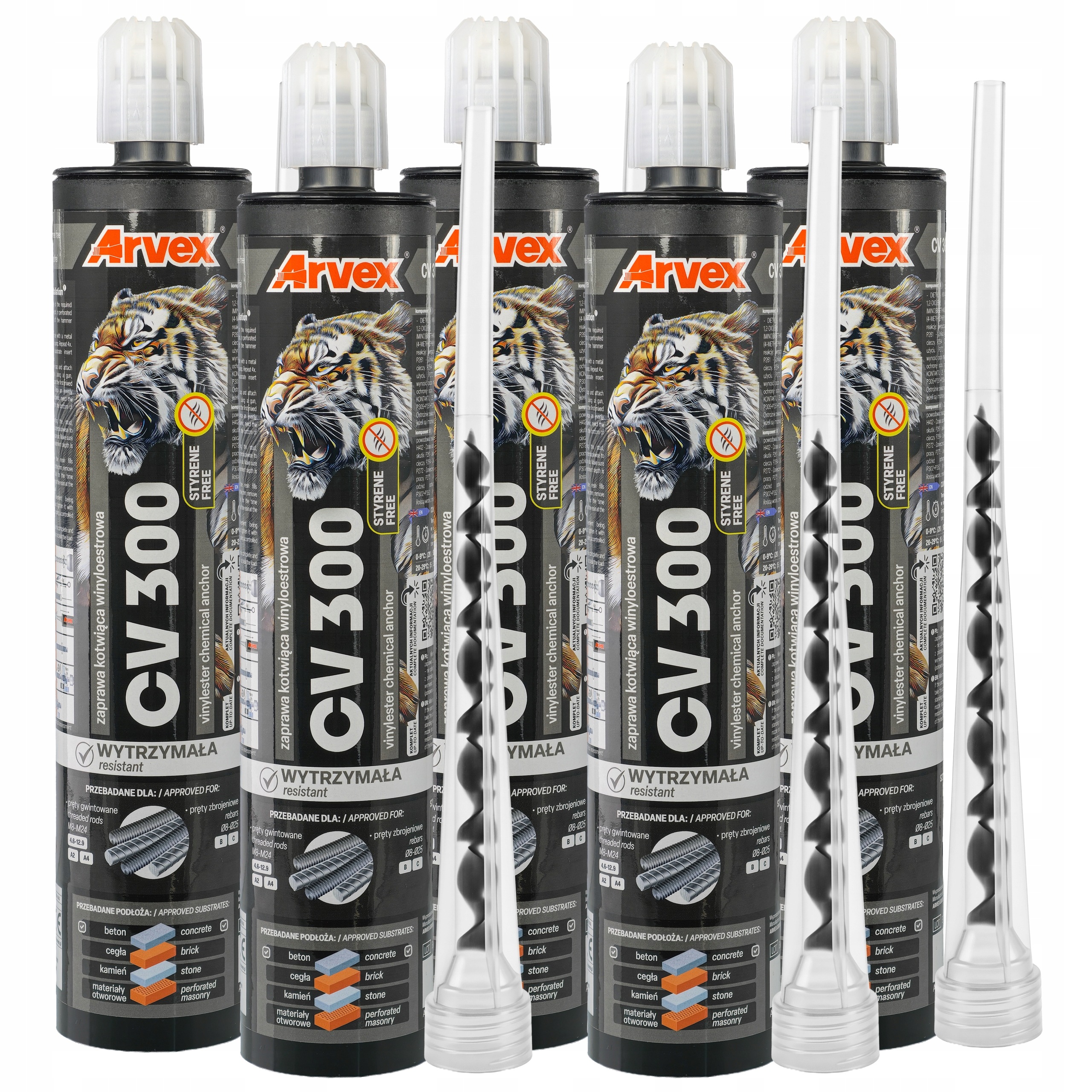 Chemická kotva Arvex CV 300 ml Vinylesterová míchačka kotva bez styrenu