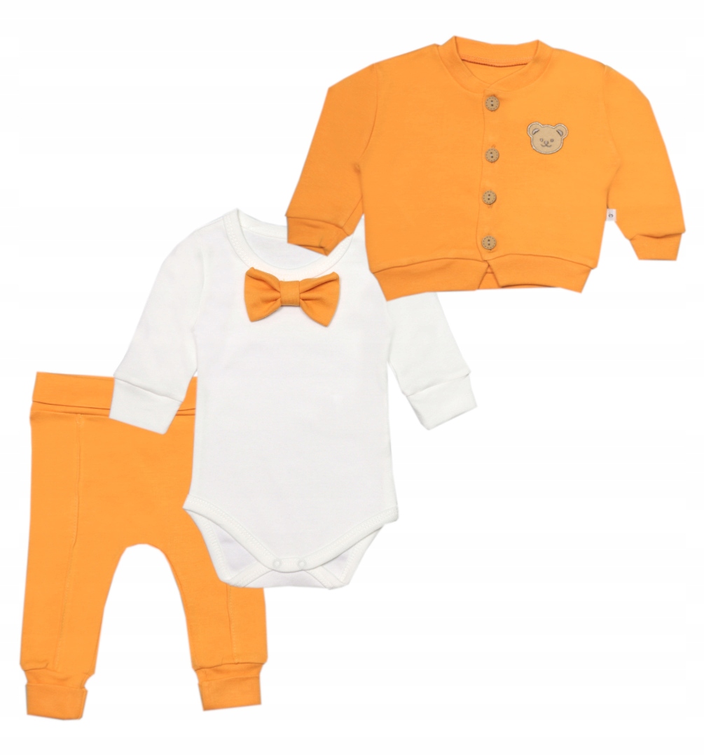 

Komplet Wizytowy body z muchą spodnie bluza 68