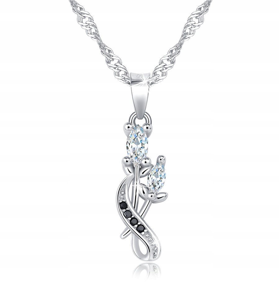 Stříbrný Náhrdelník Řetízek S Přívěskem, Rhodiovaný