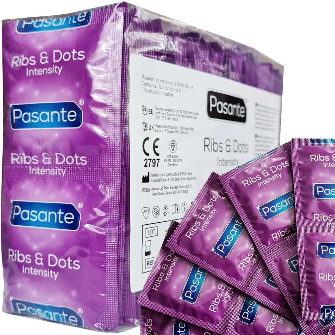 

72 Prezerwatywy Pasante Intensity Ribs&dots