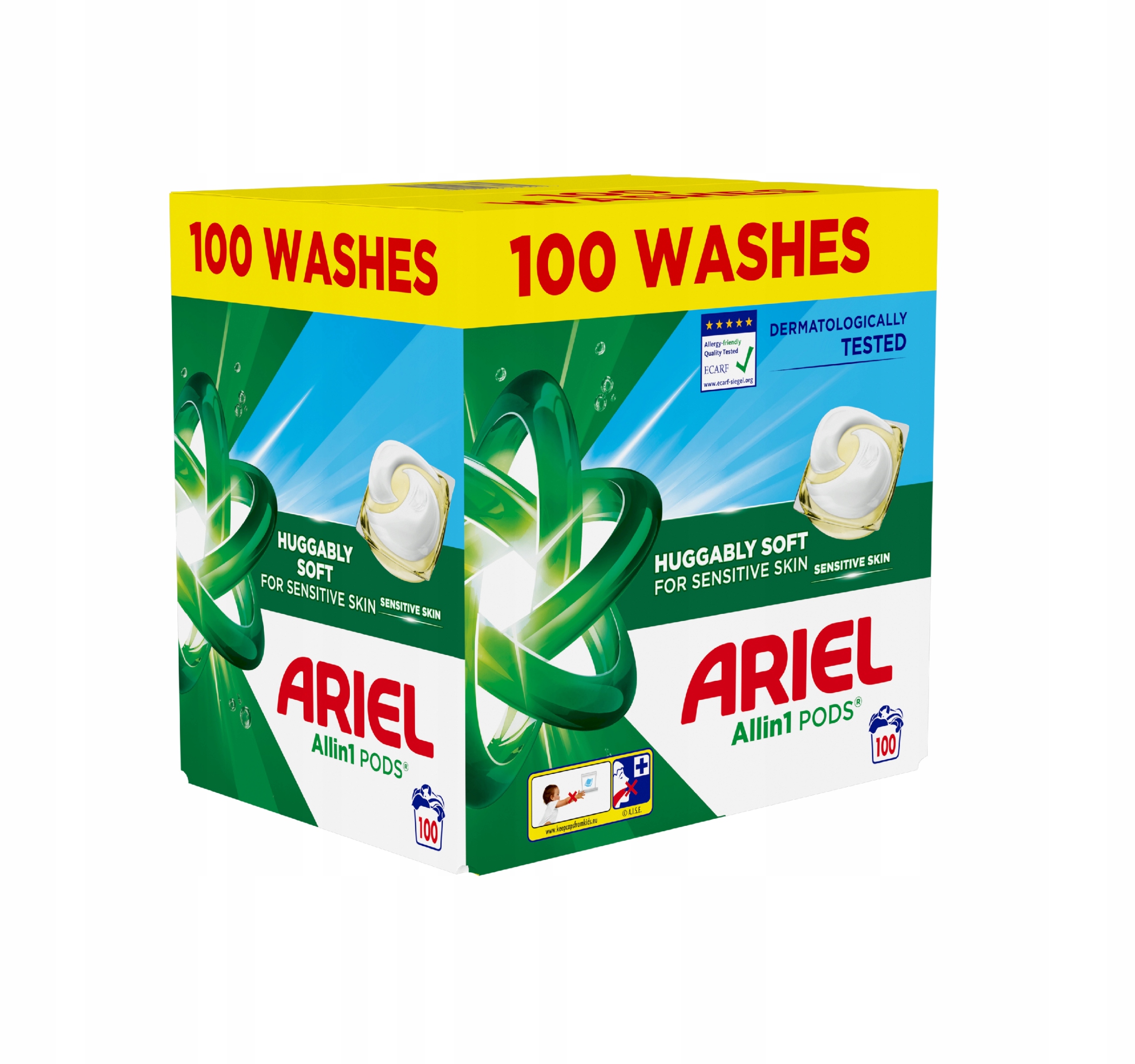 Levně Ariel Kapsle na praní Sensitive Allin1 Box 100 ks