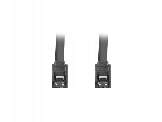 Kabel Sata Lanberg Data Iii (6Gb/S) F/F 0,7M Metalowe Zatrzaski Czarny
